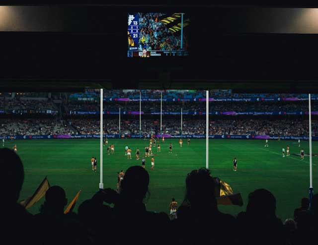 Live sports on screen